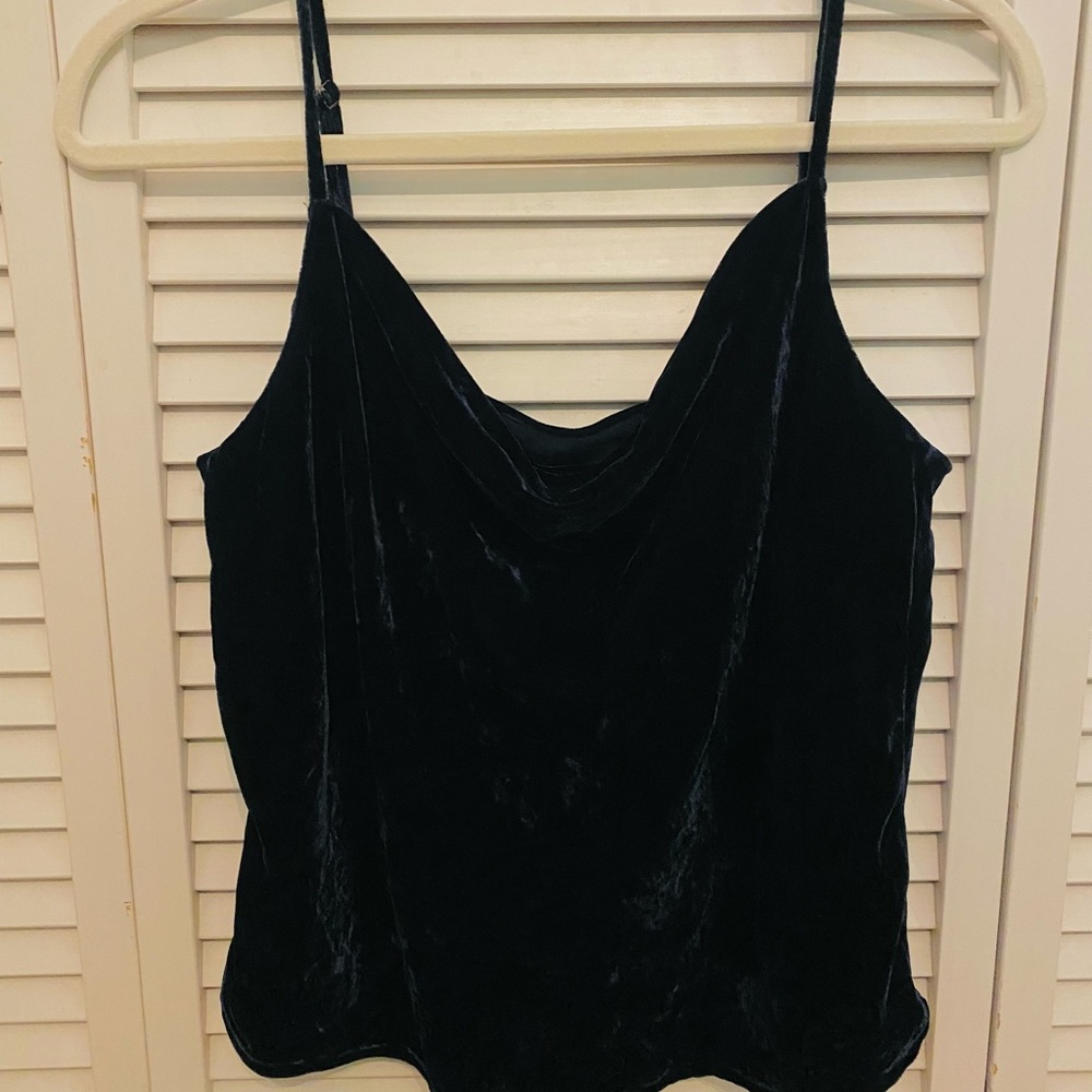 Suede Cowl Neck Tank